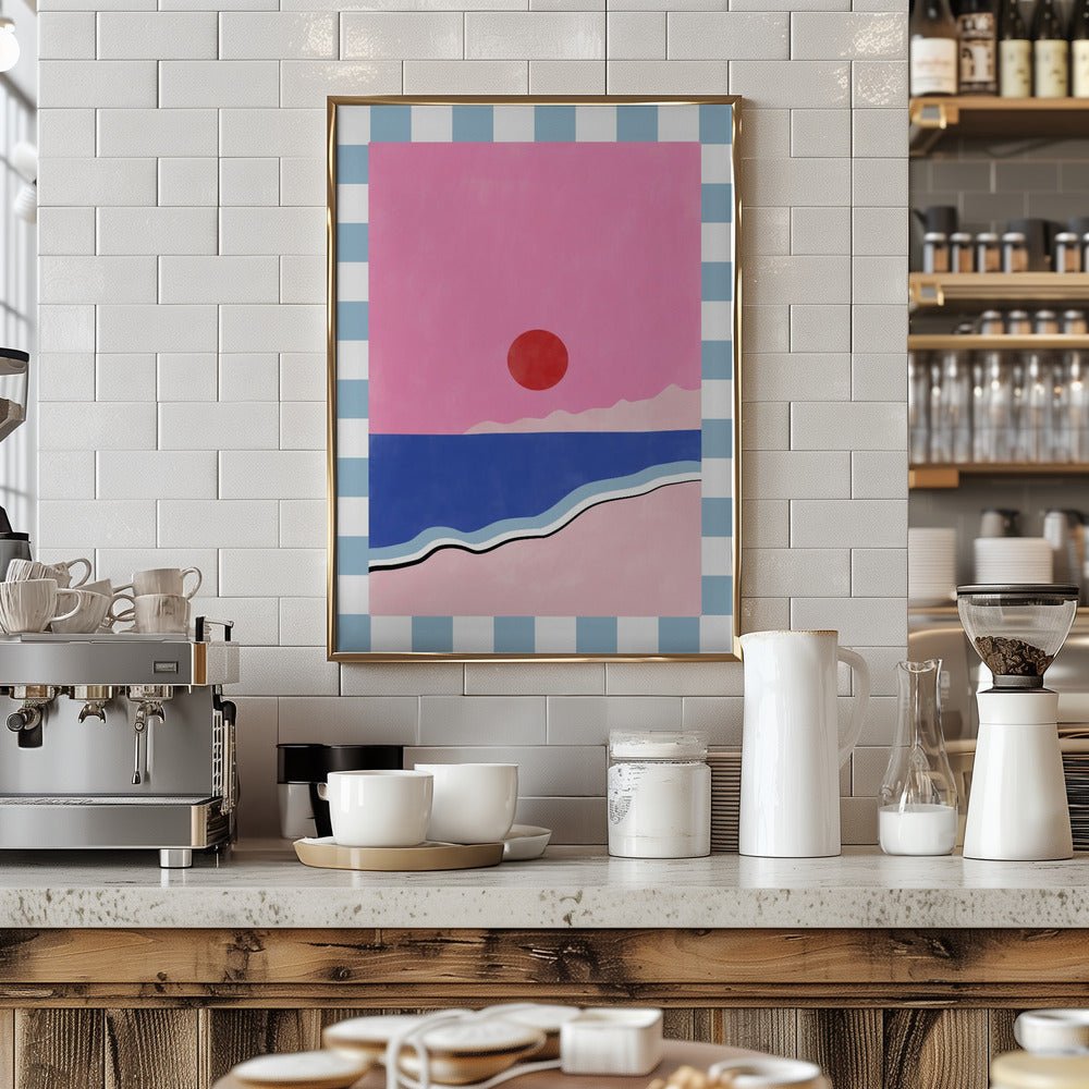Minimalist Beach Scene - Stretched Canvas, Poster or Fine Art Print - I Heart Wall Art - Poster Print, Canvas Print or Framed Art Print