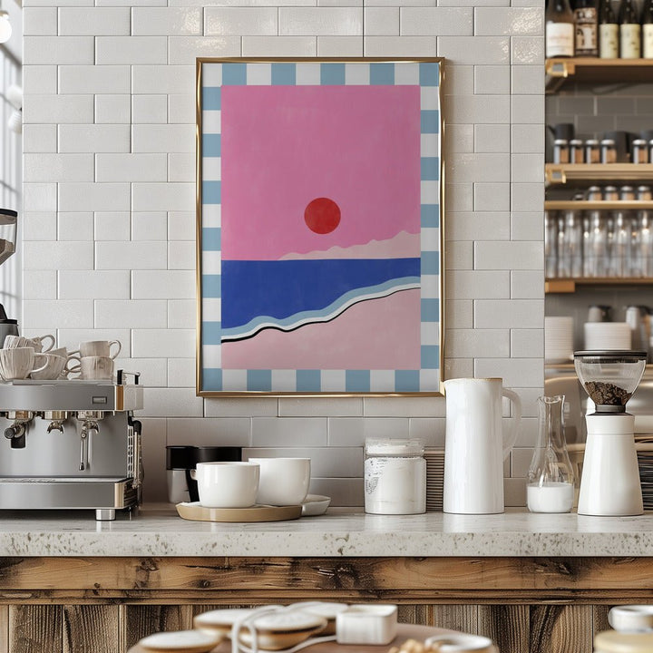 Minimalist Beach Scene - Stretched Canvas, Poster or Fine Art Print - I Heart Wall Art - Poster Print, Canvas Print or Framed Art Print