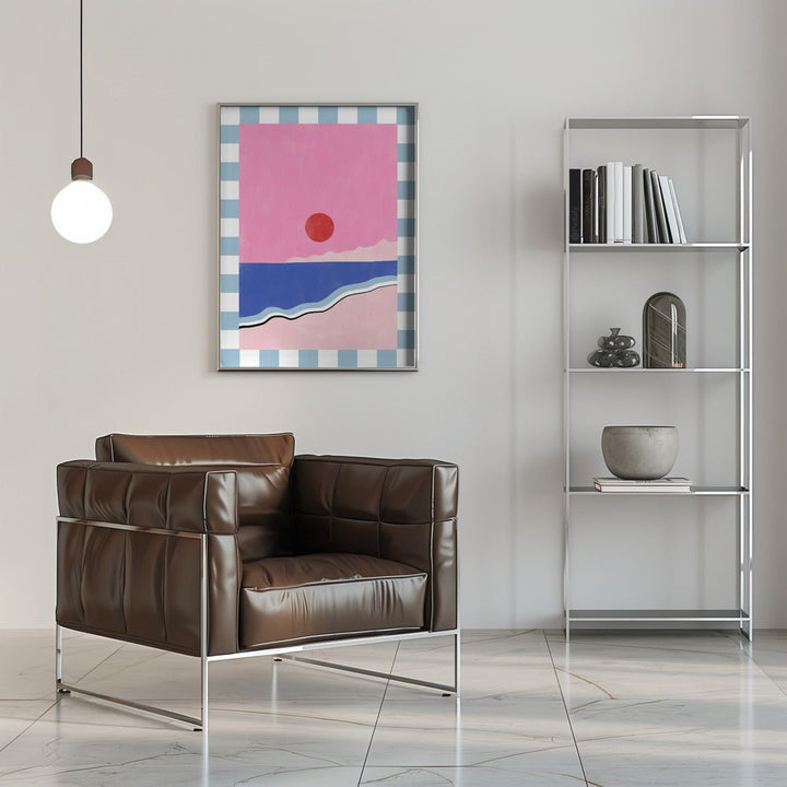 Minimalist Beach Scene - Stretched Canvas, Poster or Fine Art Print - I Heart Wall Art - Poster Print, Canvas Print or Framed Art Print