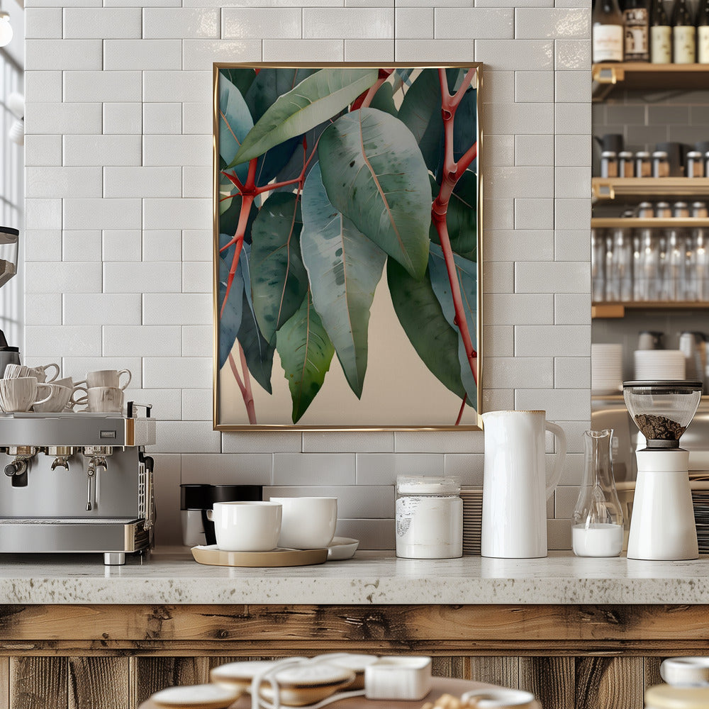 Minimalist Eucalyptus Botanical Art - Stretched Canvas, Poster or Fine Art Print I Heart Wall Art