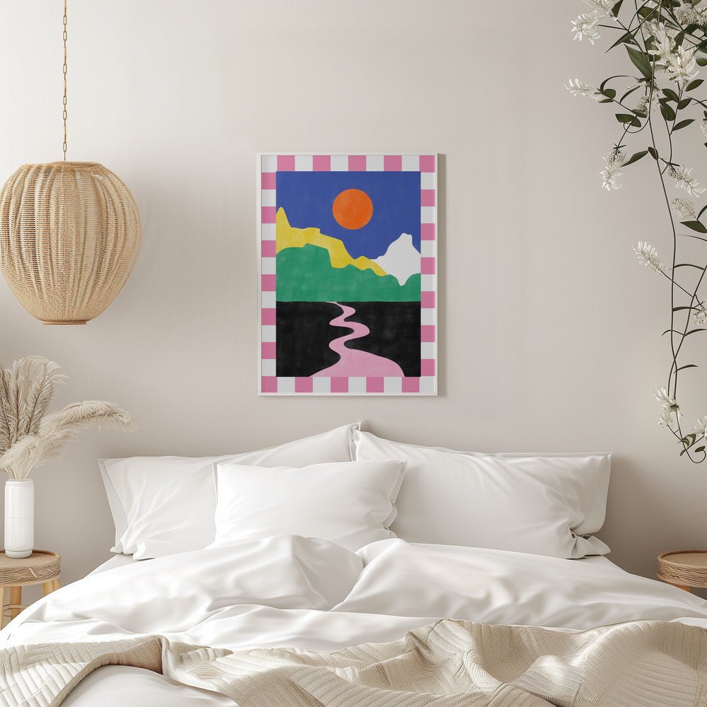 Minimalist Landscape with Vibrant Colors - Stretched Canvas, Poster or Fine Art Print - I Heart Wall Art - Poster Print, Canvas Print or Framed Art Print