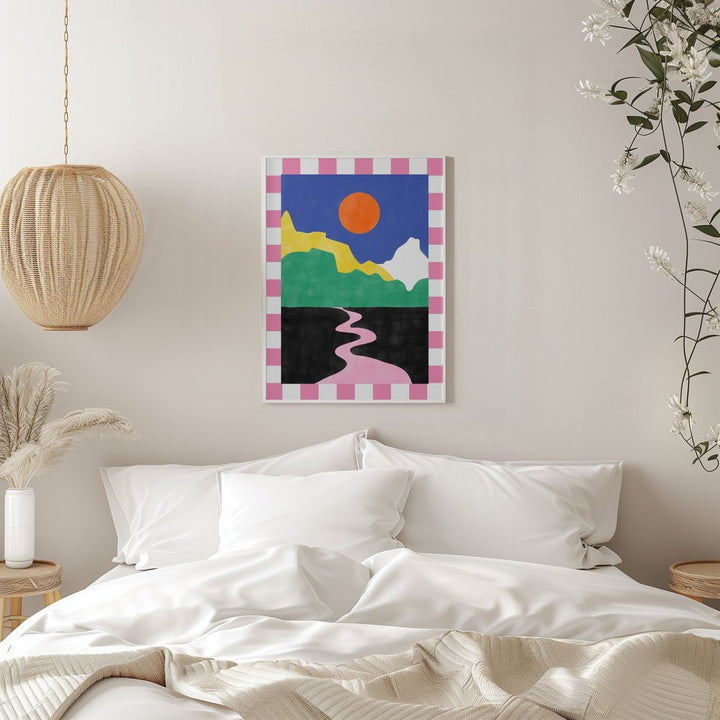 Minimalist Landscape with Vibrant Colors - Stretched Canvas, Poster or Fine Art Print - I Heart Wall Art - Poster Print, Canvas Print or Framed Art Print