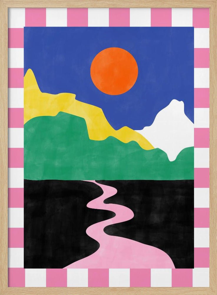 Minimalist Landscape with Vibrant Colors - Stretched Canvas, Poster or Fine Art Print - I Heart Wall Art - Poster Print, Canvas Print or Framed Art Print