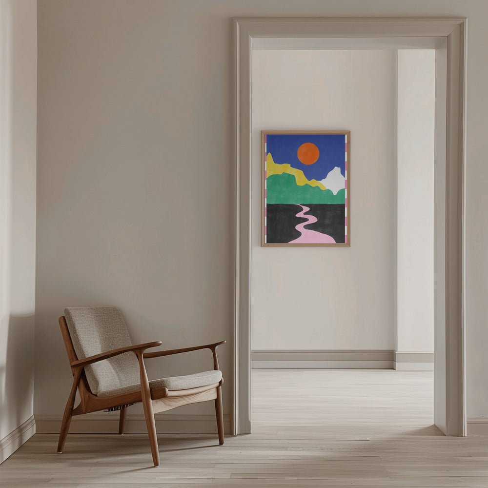 Minimalist Landscape with Vibrant Colors - Stretched Canvas, Poster or Fine Art Print - I Heart Wall Art - Poster Print, Canvas Print or Framed Art Print