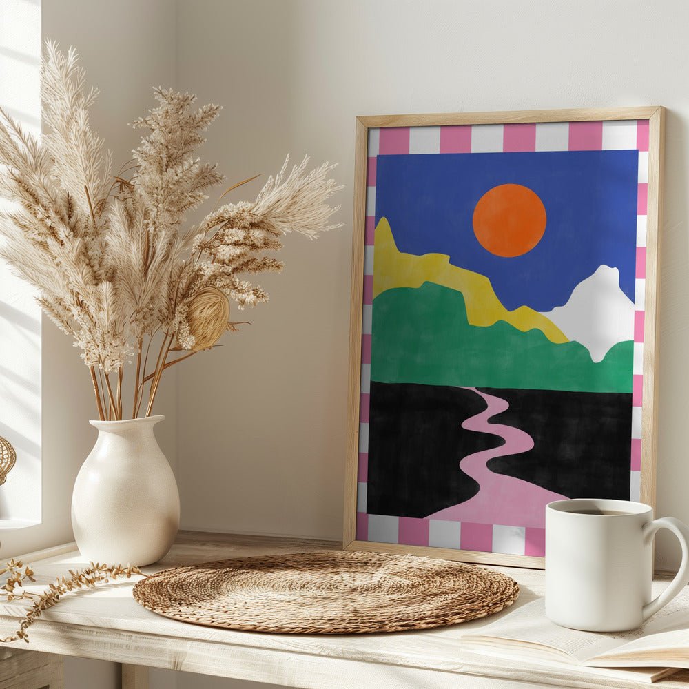 Minimalist Landscape with Vibrant Colors - Stretched Canvas, Poster or Fine Art Print - I Heart Wall Art - Poster Print, Canvas Print or Framed Art Print