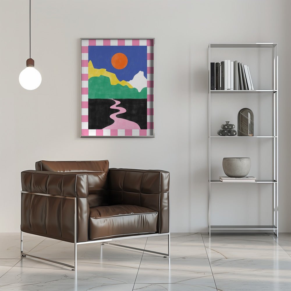 Minimalist Landscape with Vibrant Colors - Stretched Canvas, Poster or Fine Art Print - I Heart Wall Art - Poster Print, Canvas Print or Framed Art Print