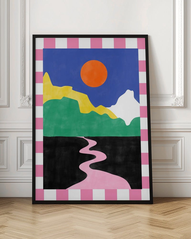 Minimalist Landscape with Vibrant Colors - Stretched Canvas, Poster or Fine Art Print - I Heart Wall Art - Poster Print, Canvas Print or Framed Art Print