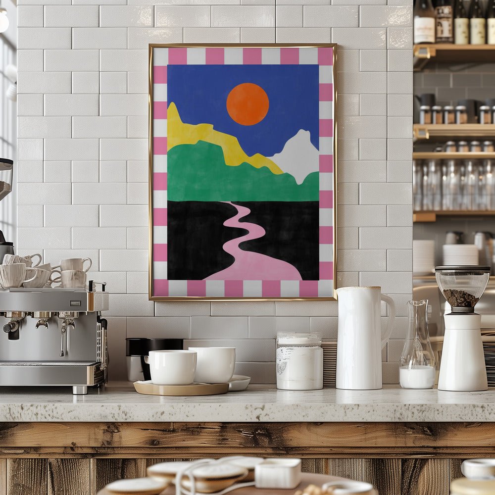 Minimalist Landscape with Vibrant Colors - Stretched Canvas, Poster or Fine Art Print - I Heart Wall Art - Poster Print, Canvas Print or Framed Art Print