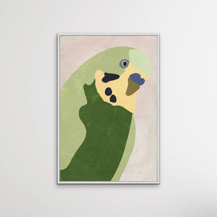 Minty The Budgie Collage Artwork- Australian Native Bird Canvas Or Art Print - I Heart Wall Art