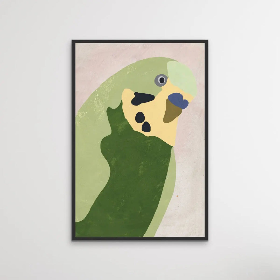Minty The Budgie Collage Artwork- Australian Native Bird Canvas Or Art Print - I Heart Wall Art