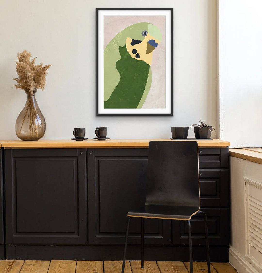 Minty The Budgie Collage Artwork- Australian Native Bird Canvas Or Art Print - I Heart Wall Art