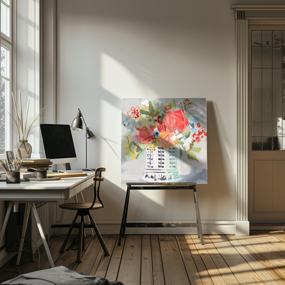 Miranda S Bouquet - Square Stretched Canvas, Poster or Fine Art Print I Heart Wall Art