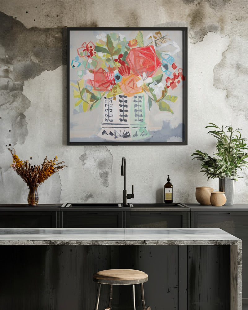 Miranda S Bouquet - Square Stretched Canvas, Poster or Fine Art Print I Heart Wall Art