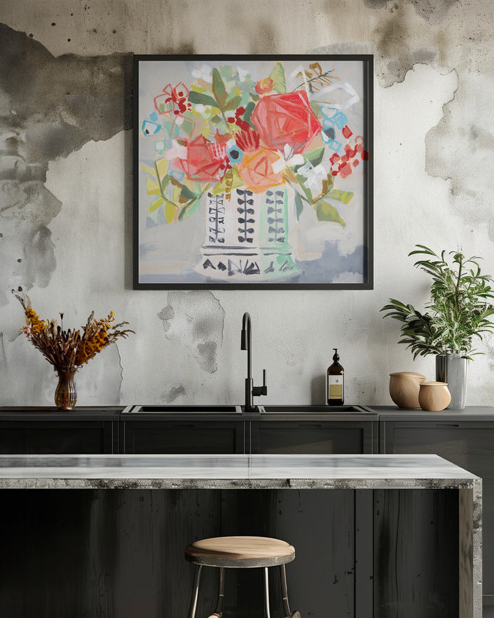 Miranda S Bouquet - Square Stretched Canvas, Poster or Fine Art Print I Heart Wall Art
