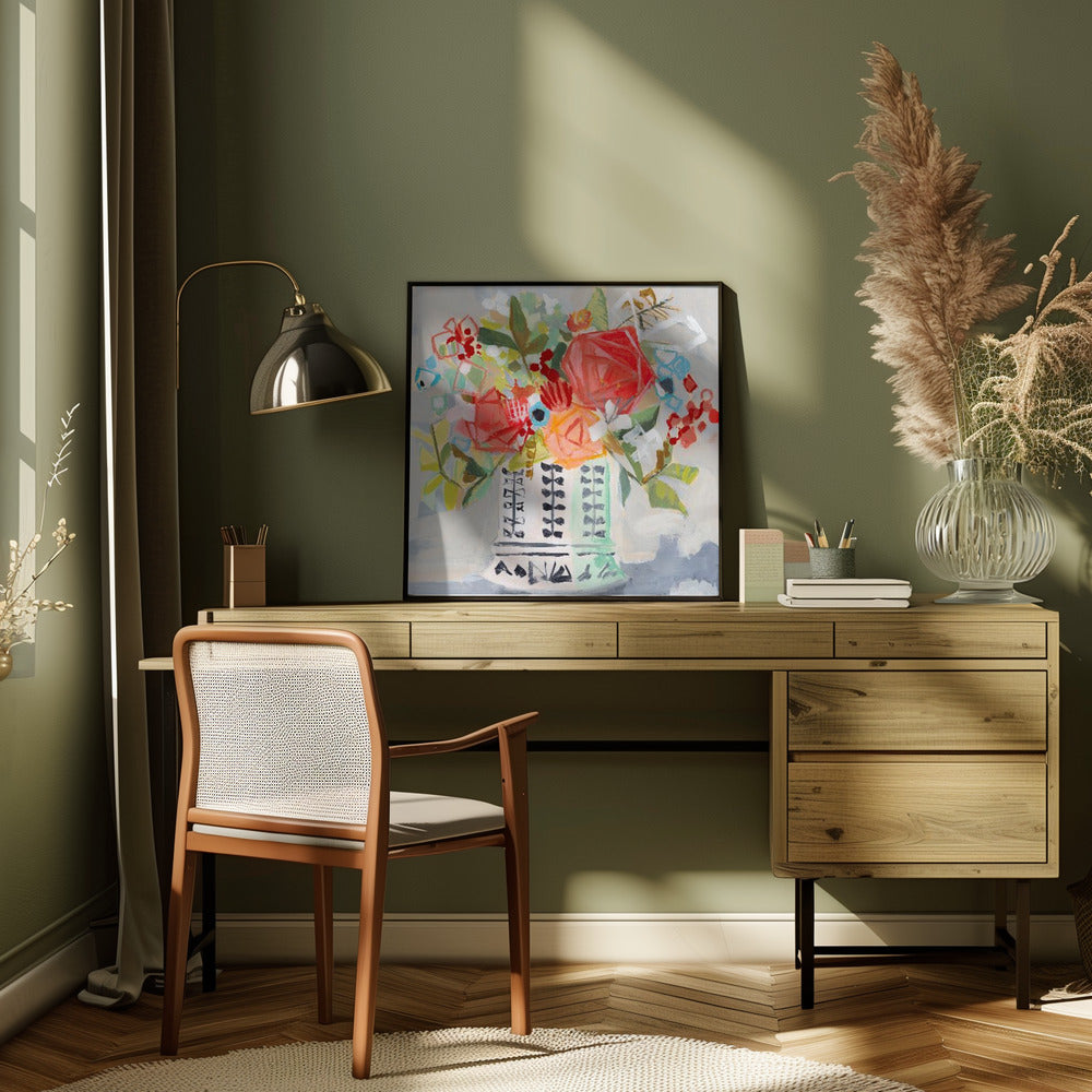 Miranda S Bouquet - Square Stretched Canvas, Poster or Fine Art Print I Heart Wall Art