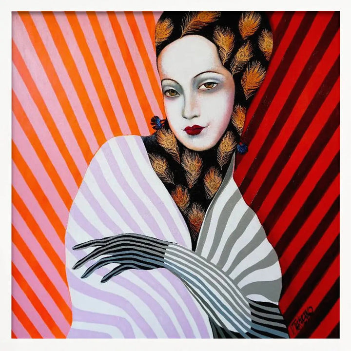 Miss Peacock - Square Stretched Canvas, Poster or Fine Art Print I Heart Wall Art