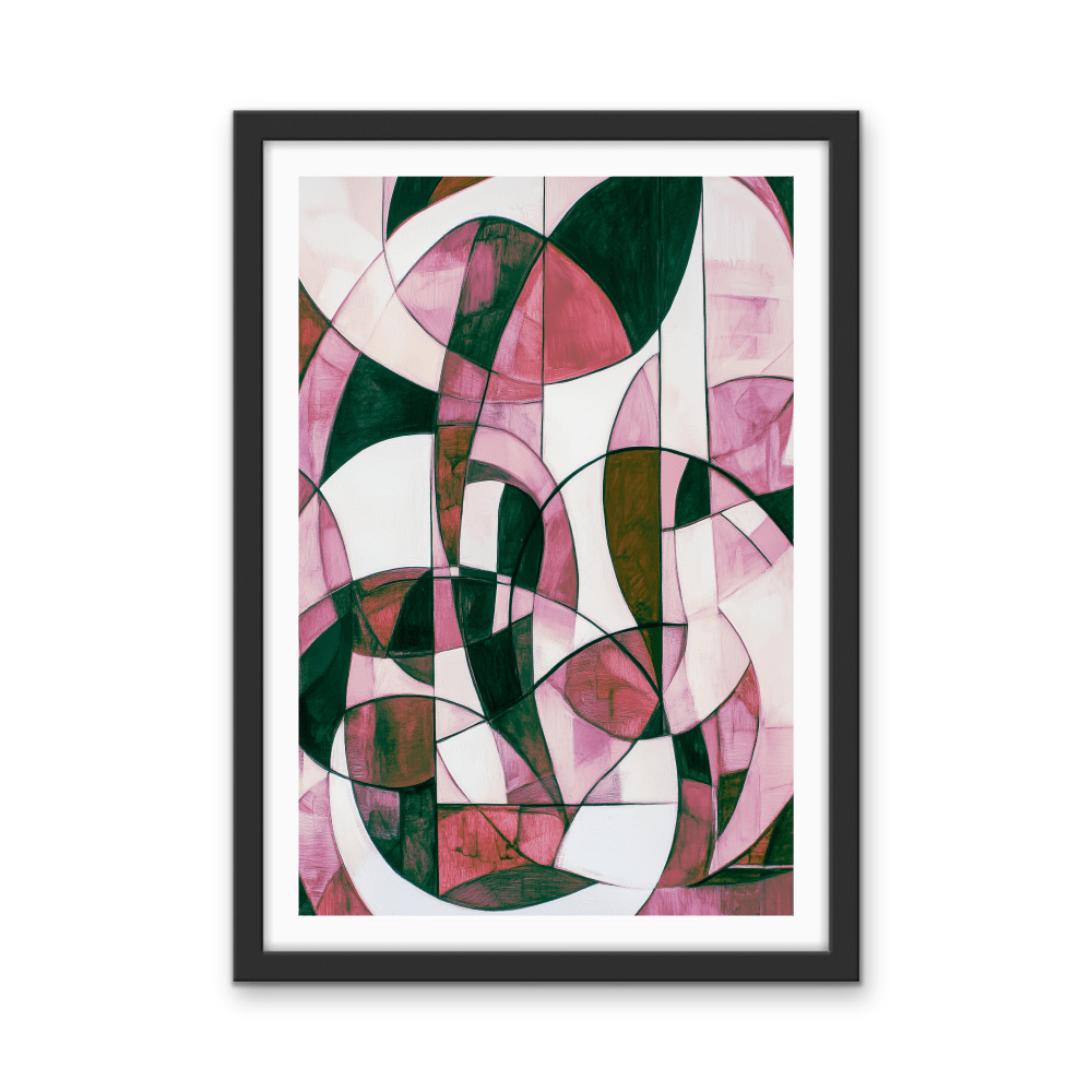 Mix &amp; Match - Pink Monochrome Stretched Canvas or Wall Art Print - I Heart Wall Art - Poster Print, Canvas Print or Framed Art Print