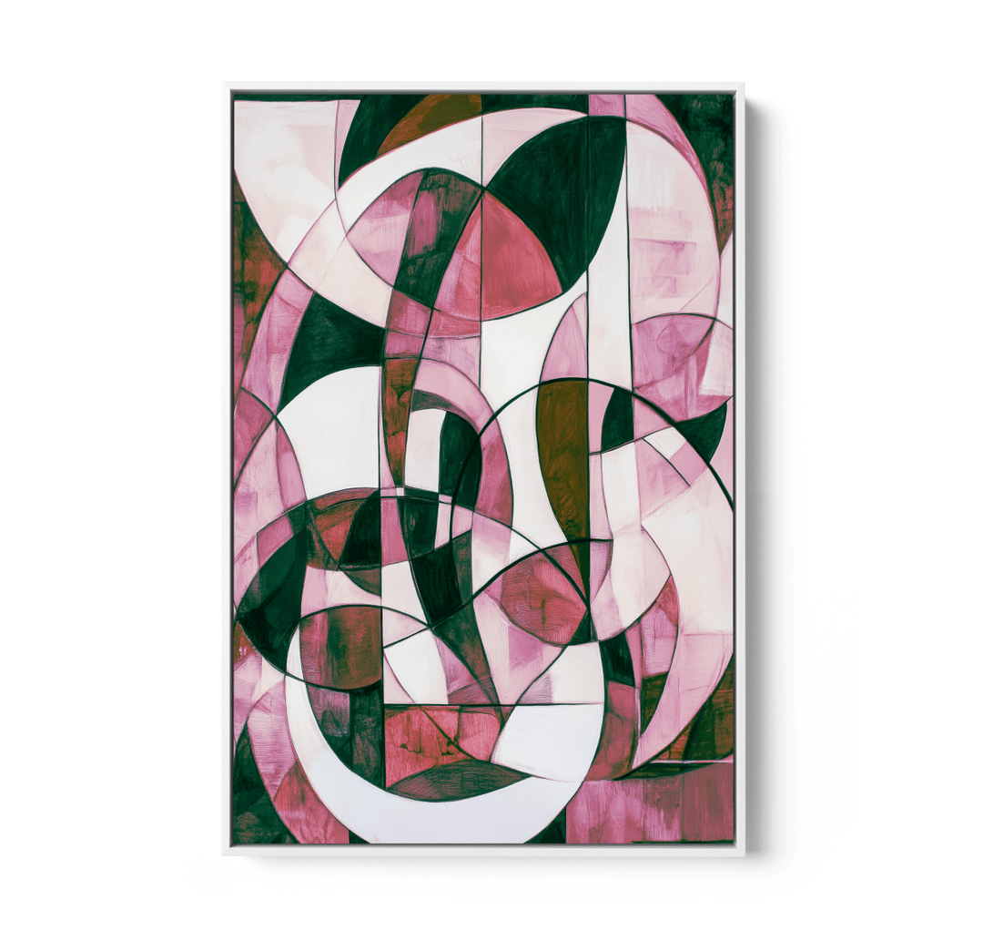 Mix &amp; Match - Pink Monochrome Stretched Canvas or Wall Art Print - I Heart Wall Art - Poster Print, Canvas Print or Framed Art Print