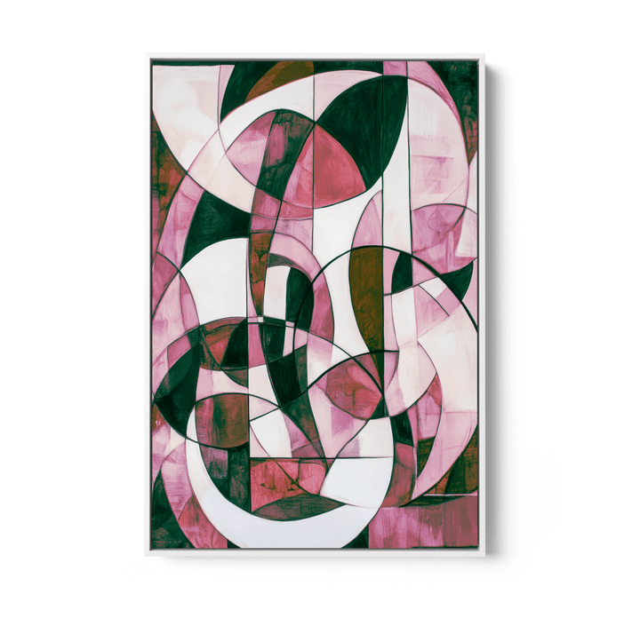 Mix &amp; Match - Pink Monochrome Stretched Canvas or Wall Art Print - I Heart Wall Art - Poster Print, Canvas Print or Framed Art Print