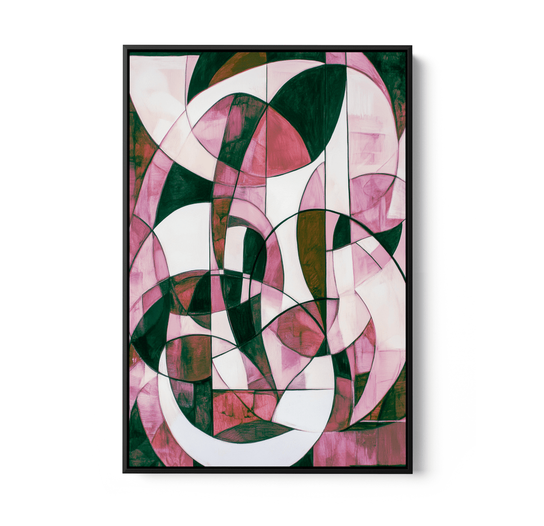 Mix &amp; Match - Pink Monochrome Stretched Canvas or Wall Art Print - I Heart Wall Art - Poster Print, Canvas Print or Framed Art Print