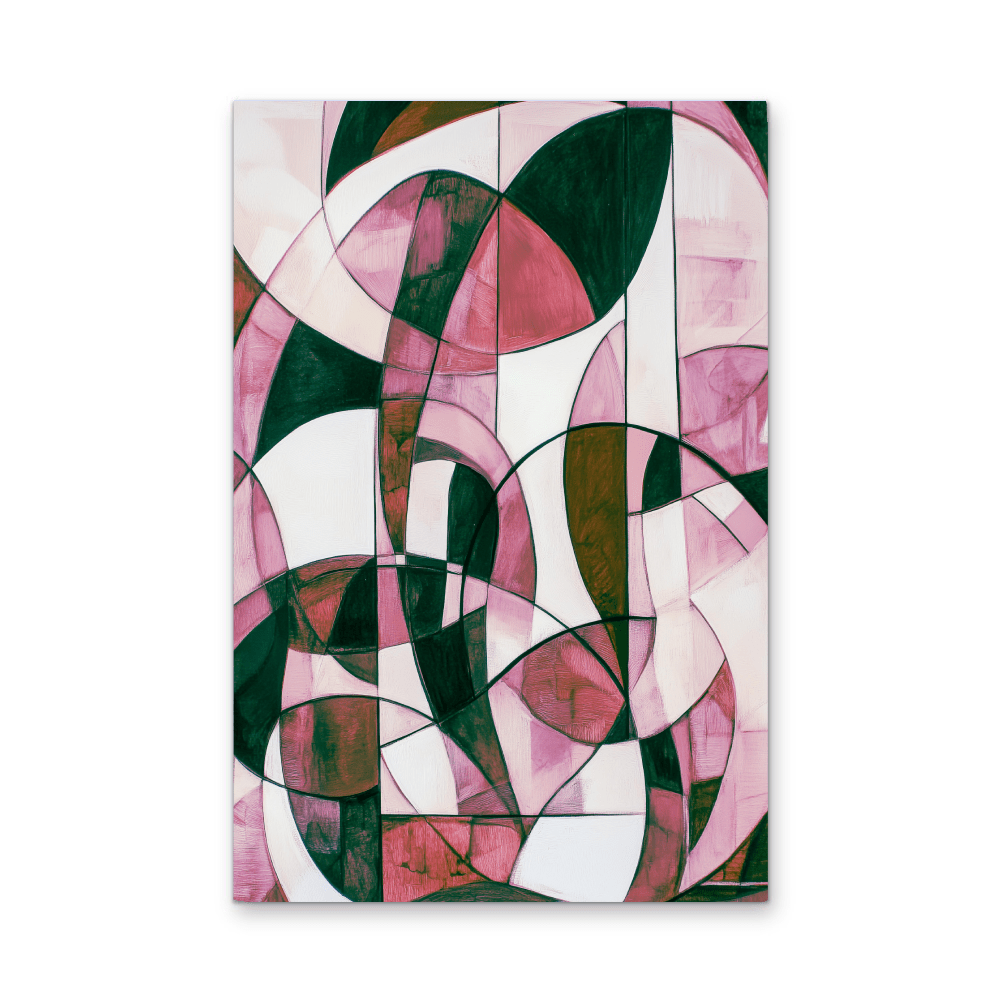 Mix &amp; Match - Pink Monochrome Stretched Canvas or Wall Art Print - I Heart Wall Art - Poster Print, Canvas Print or Framed Art Print