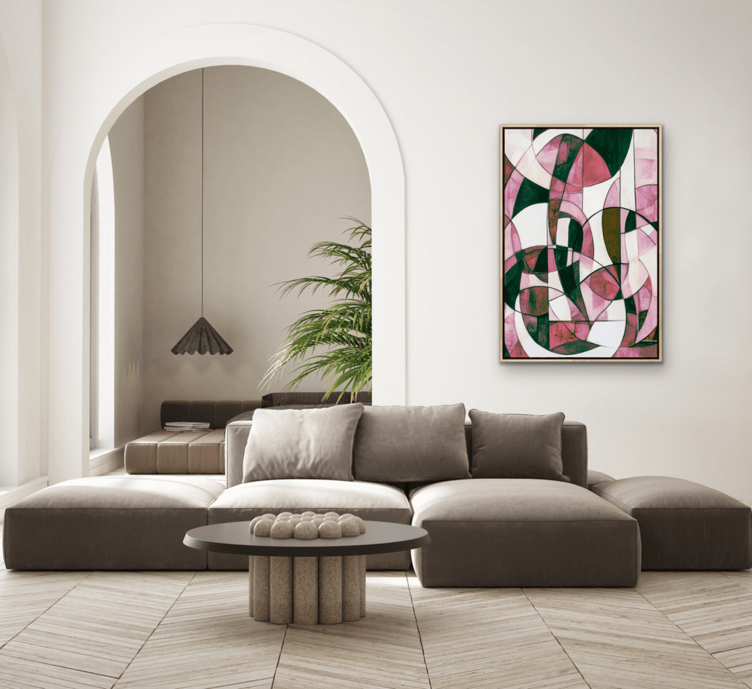 Mix &amp; Match - Pink Monochrome Stretched Canvas or Wall Art Print - I Heart Wall Art - Poster Print, Canvas Print or Framed Art Print