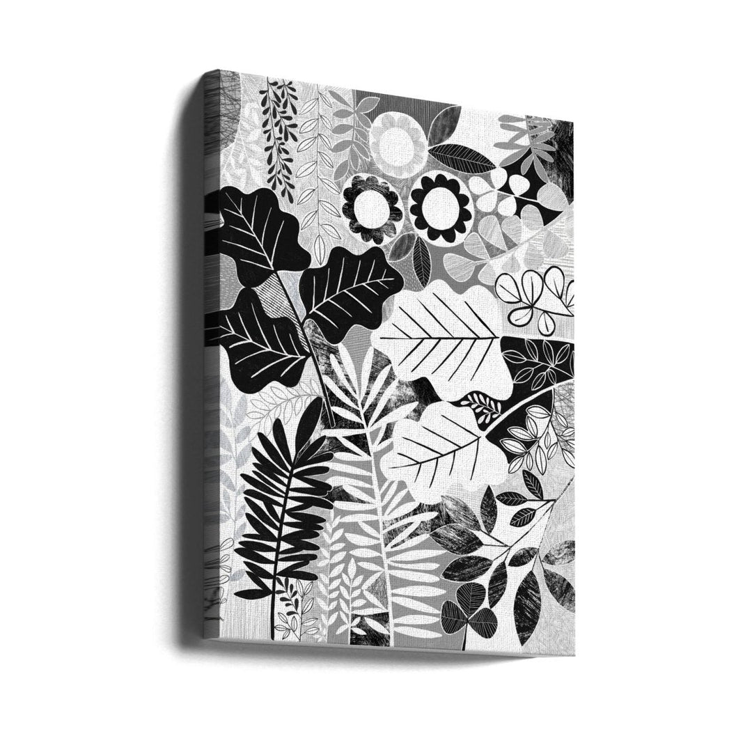 Modern Botanical Black &amp;amp; White - Stretched Canvas, Poster or Fine Art Print - I Heart Wall Art - Poster Print, Canvas Print or Framed Art Print