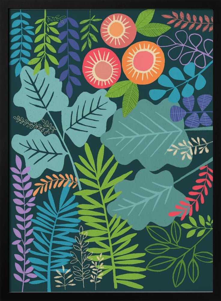 Modern Botanical Multi Colour - Stretched Canvas, Poster or Fine Art Print - I Heart Wall Art - Poster Print, Canvas Print or Framed Art Print