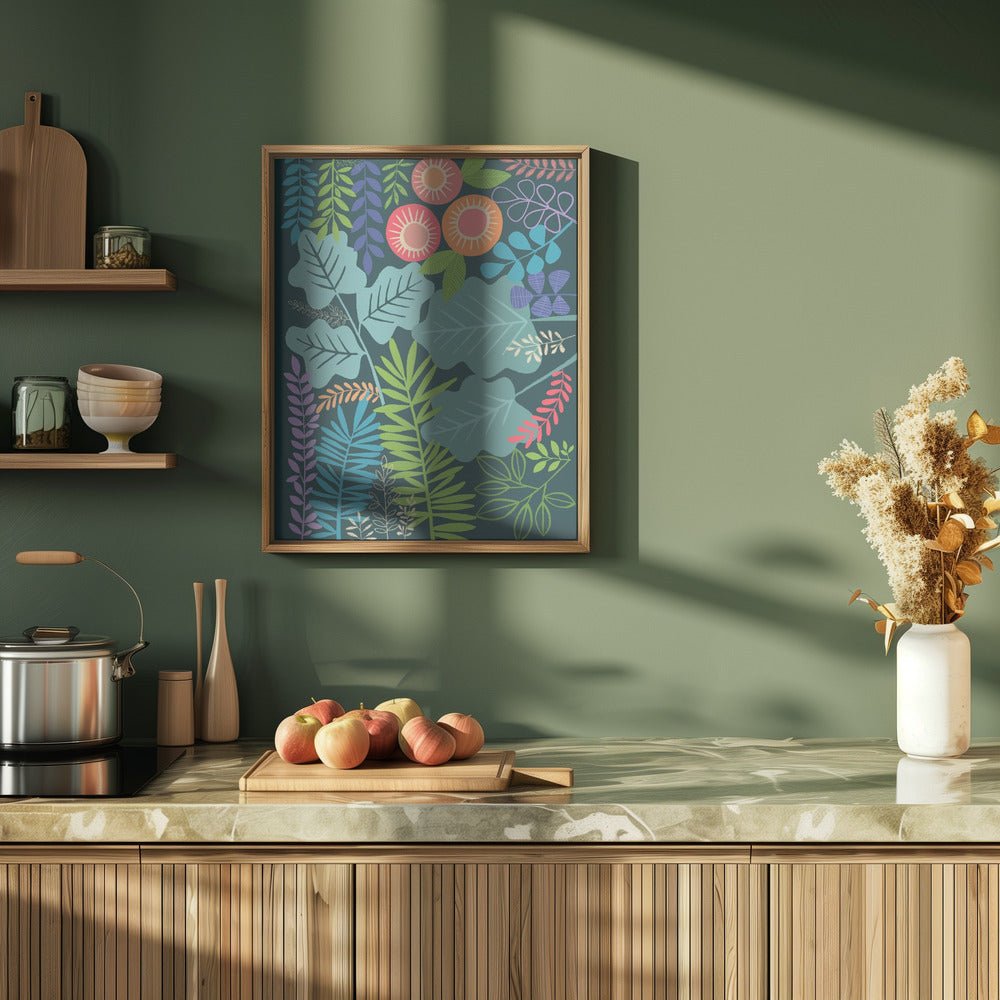 Modern Botanical Multi Colour - Stretched Canvas, Poster or Fine Art Print - I Heart Wall Art - Poster Print, Canvas Print or Framed Art Print