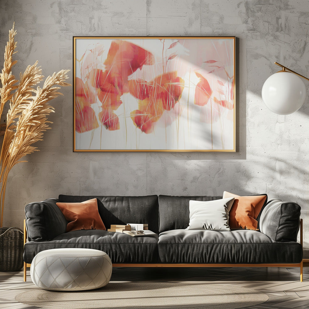 Modern poppies - Stretched Canvas, Poster or Fine Art Print I Heart Wall Art