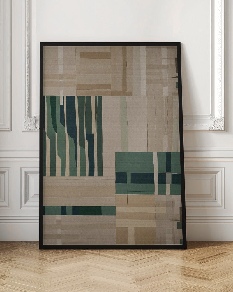 Modernist Paper Cut Collage - Stretched Canvas, Poster or Fine Art Print I Heart Wall Art