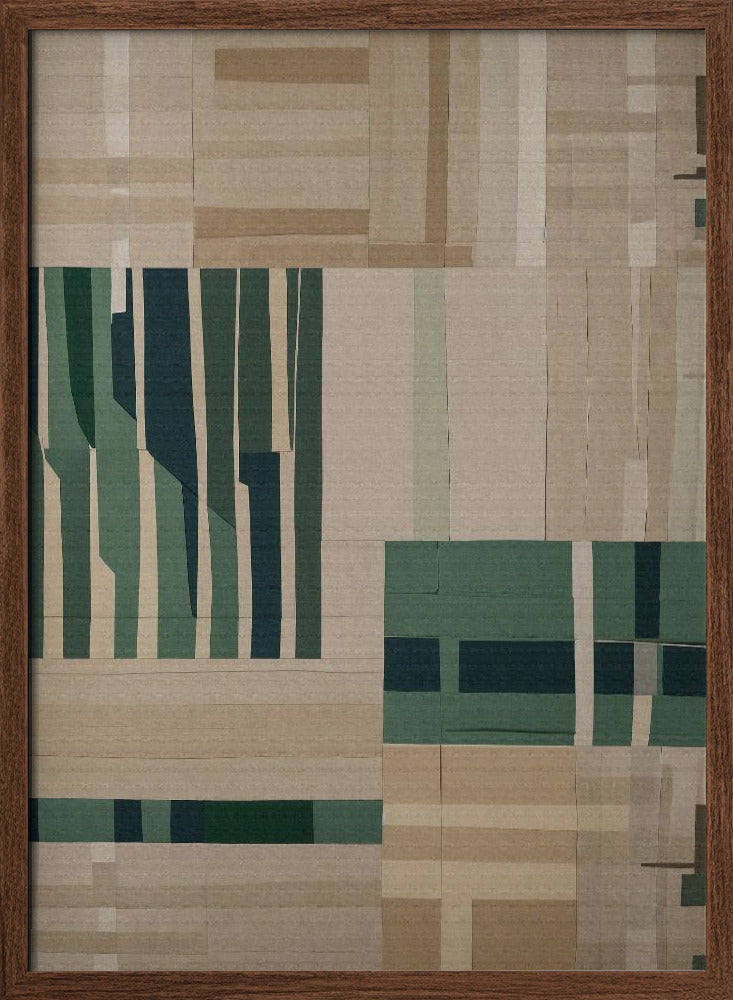 Modernist Paper Cut Collage - Stretched Canvas, Poster or Fine Art Print I Heart Wall Art