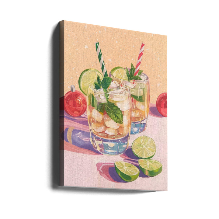 Mojito Summer Cocktails with Lime and Mint - Stretched Canvas, Poster or Fine Art Print I Heart Wall Art