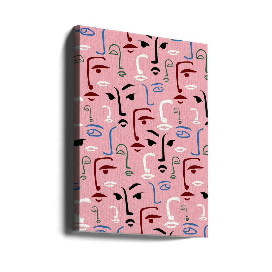 Monochrome Faces - Stretched Canvas, Poster or Fine Art Print I Heart Wall Art