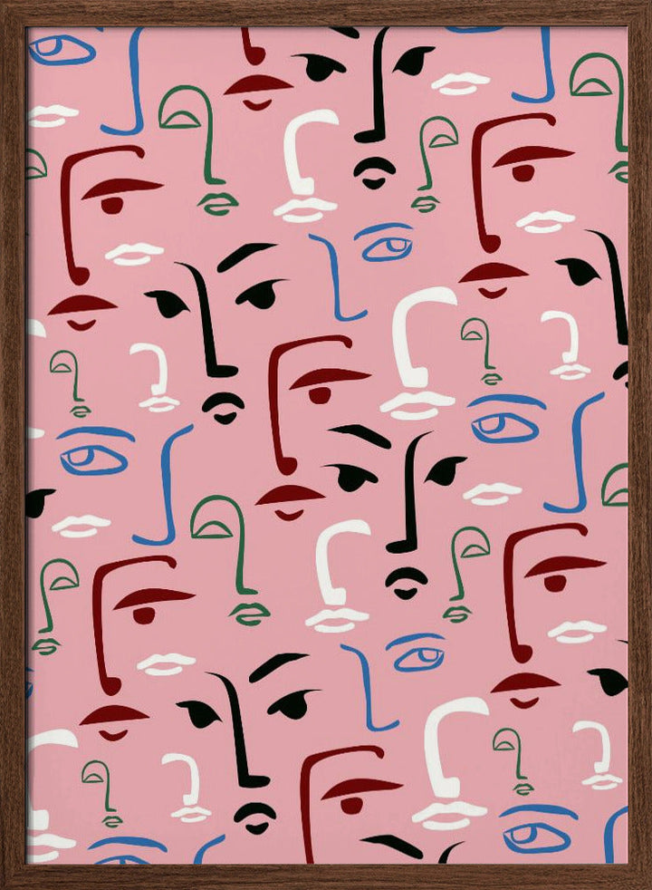 Monochrome Faces - Stretched Canvas, Poster or Fine Art Print I Heart Wall Art