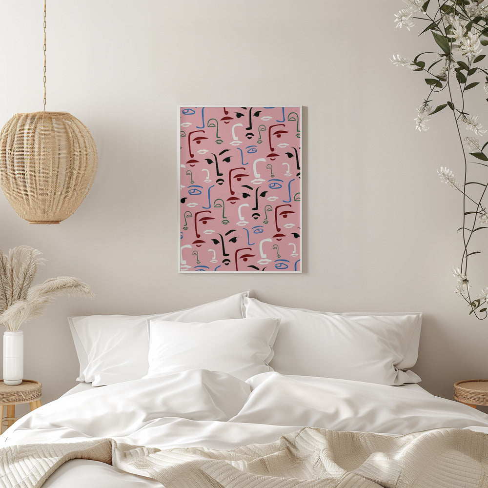 Monochrome Faces - Stretched Canvas, Poster or Fine Art Print I Heart Wall Art