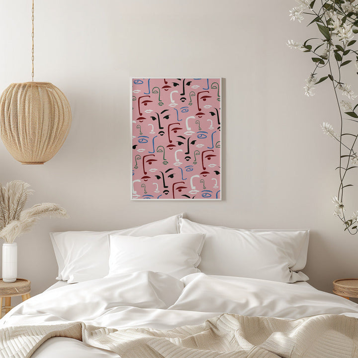 Monochrome Faces - Stretched Canvas, Poster or Fine Art Print I Heart Wall Art