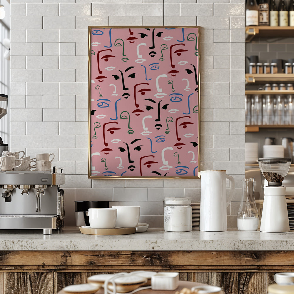 Monochrome Faces - Stretched Canvas, Poster or Fine Art Print I Heart Wall Art