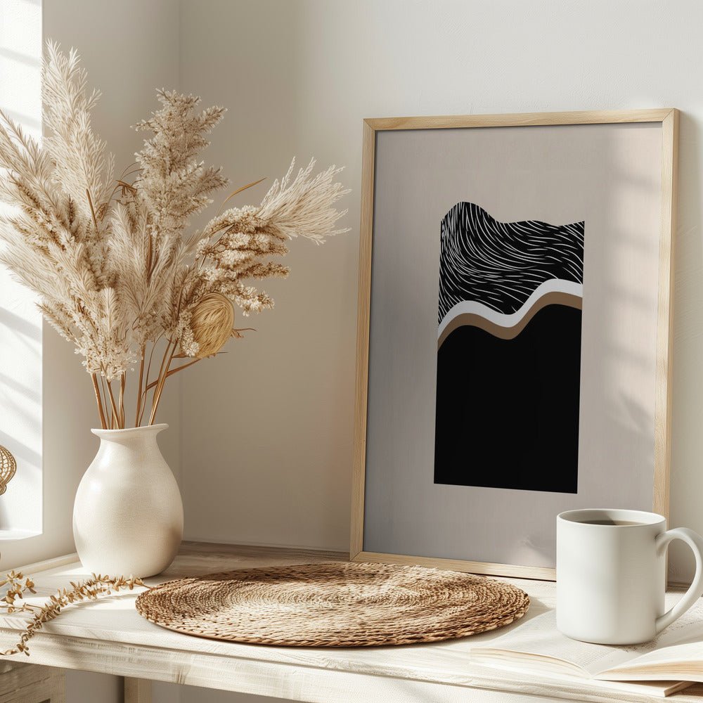 Monochrome Waves - Stretched Canvas, Poster or Fine Art Print - I Heart Wall Art - Poster Print, Canvas Print or Framed Art Print
