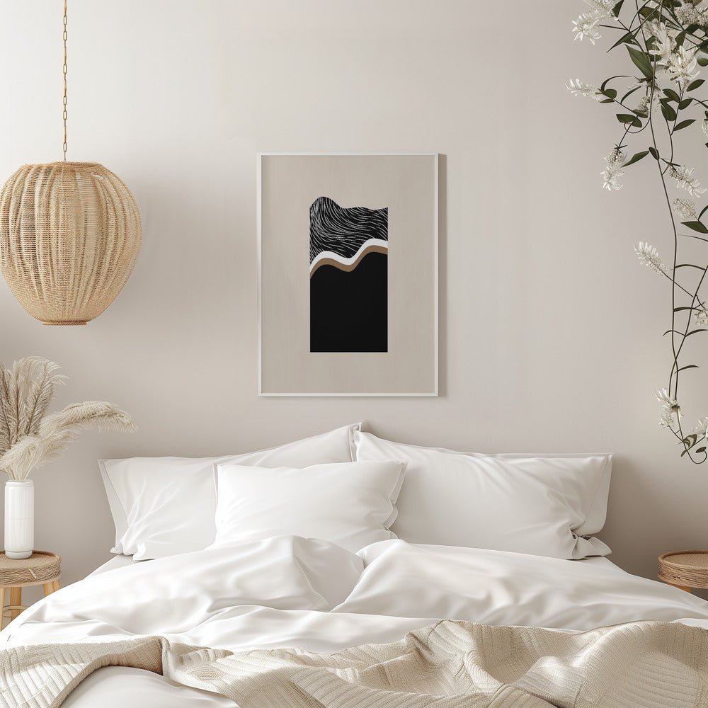 Monochrome Waves - Stretched Canvas, Poster or Fine Art Print - I Heart Wall Art - Poster Print, Canvas Print or Framed Art Print