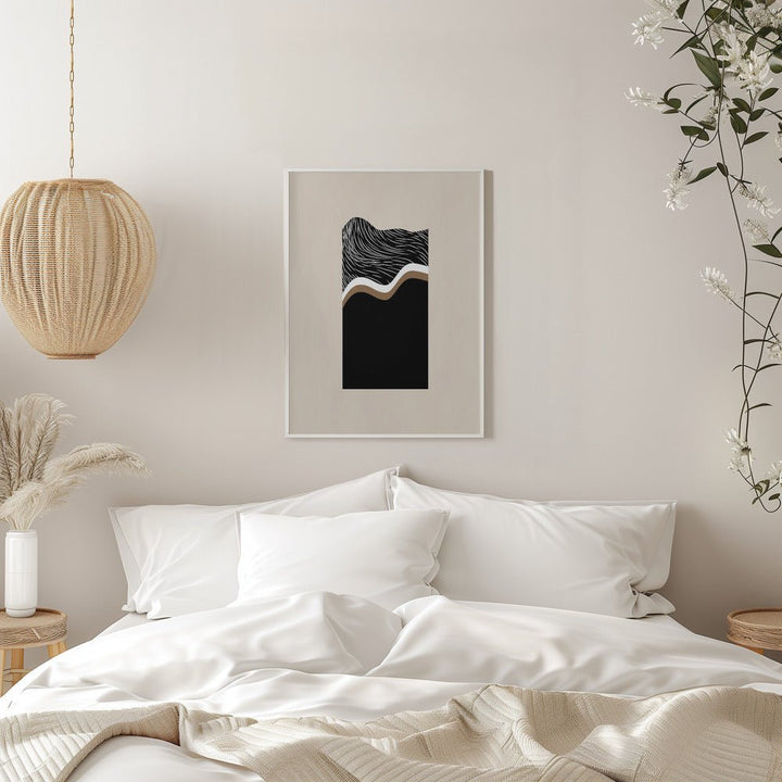 Monochrome Waves - Stretched Canvas, Poster or Fine Art Print - I Heart Wall Art - Poster Print, Canvas Print or Framed Art Print