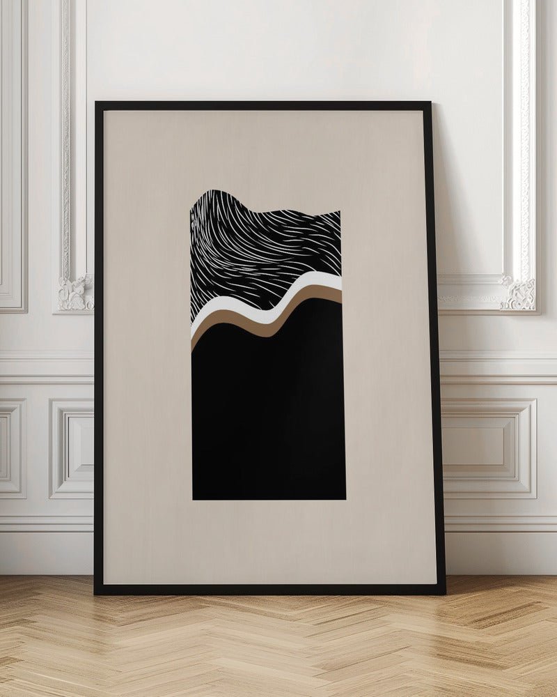 Monochrome Waves - Stretched Canvas, Poster or Fine Art Print - I Heart Wall Art - Poster Print, Canvas Print or Framed Art Print
