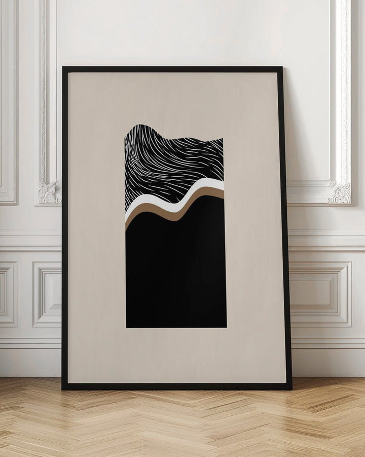 Monochrome Waves - Stretched Canvas, Poster or Fine Art Print - I Heart Wall Art - Poster Print, Canvas Print or Framed Art Print