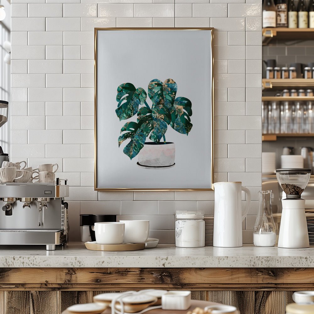Monstera house plant - Stretched Canvas, Poster or Fine Art Print - I Heart Wall Art - Poster Print, Canvas Print or Framed Art Print