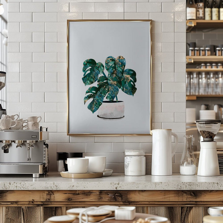 Monstera house plant - Stretched Canvas, Poster or Fine Art Print - I Heart Wall Art - Poster Print, Canvas Print or Framed Art Print