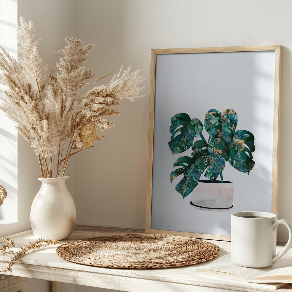 Monstera house plant - Stretched Canvas, Poster or Fine Art Print - I Heart Wall Art - Poster Print, Canvas Print or Framed Art Print
