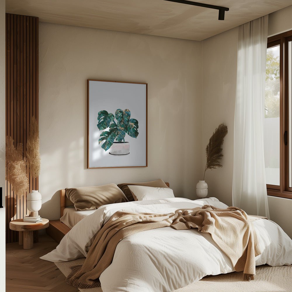 Monstera house plant - Stretched Canvas, Poster or Fine Art Print - I Heart Wall Art - Poster Print, Canvas Print or Framed Art Print