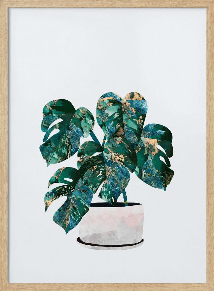Monstera house plant - Stretched Canvas, Poster or Fine Art Print - I Heart Wall Art - Poster Print, Canvas Print or Framed Art Print