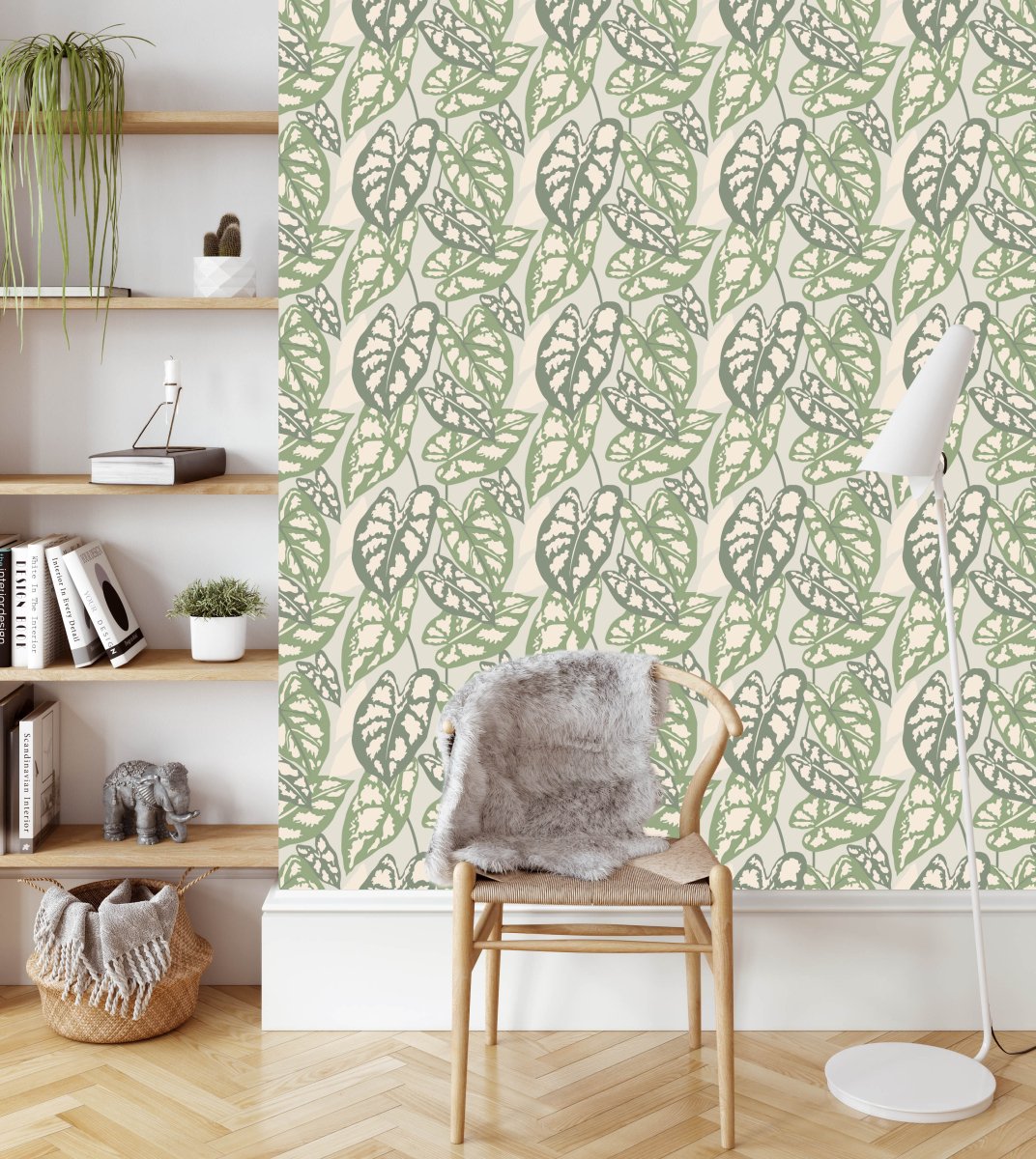 Monstera Leaf Wallpaper - Quality Peel and Stick Adhesive Wallpaper - I Heart Wall Art - Poster Print, Canvas Print or Framed Art Print