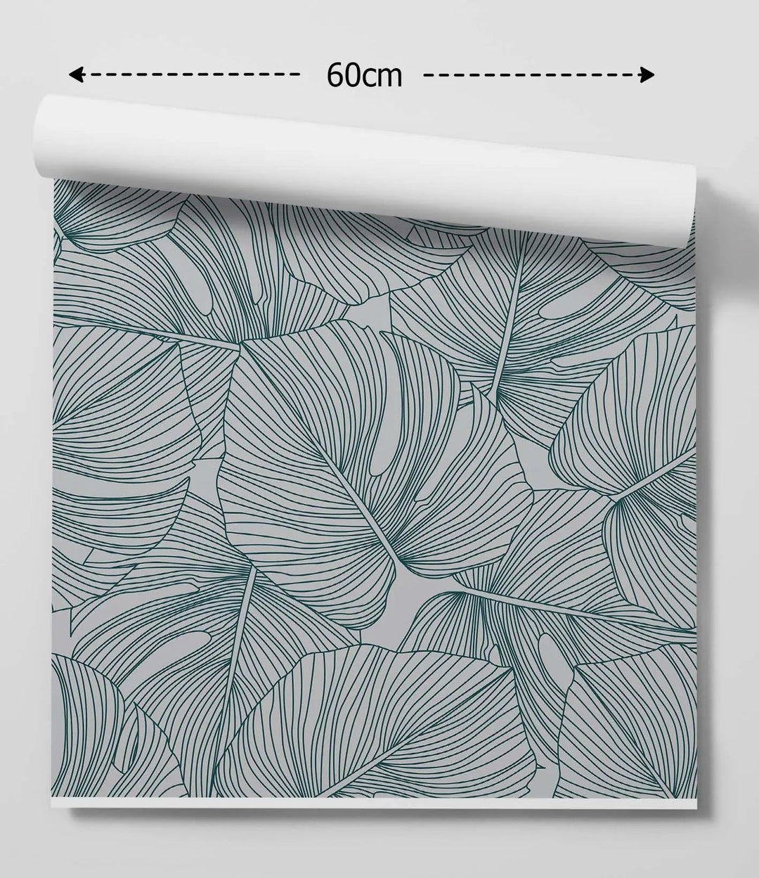 Monstera Line Wallpaper - Blue and Light Grey Monstera line Art Removable Peel and Stick or Soak and Stick Wallpaper I Heart Wall Art Australia